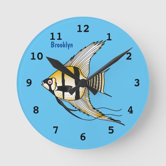 Cartoon-Illustration Runde Wanduhr (Vorderseite)
