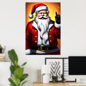 Cartoon Illustration Santa Claus | Art der AI Poster (Heimbüro)