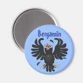 Cartoon-Illustration über die Sonnenkrähe Magnet (Vorderseite/Rückseite)