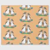 Cartoon-Illustration von bläulich-grünen Boobies Geschenkpapier (Flach)