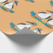 Cartoon-Illustration von bläulich-grünen Boobies Geschenkpapier (Ecke)