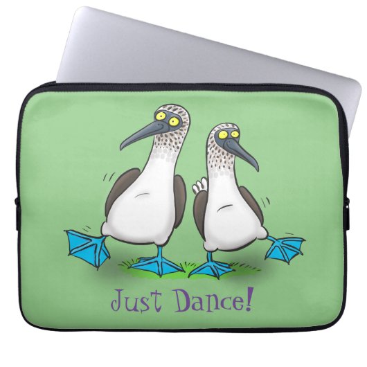 Cartoon-Illustration von bläulich-grünen Boobies Laptopschutzhülle (Vorderseite)