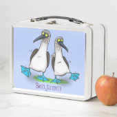 Cartoon-Illustration von bläulich-grünen Boobies Metall Brotdose (Beispiel)