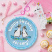 Cartoon-Illustration von bläulich-grünen Boobies Pappteller (Party)