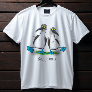 Cartoon-Illustration von bläulich-grünen Boobies T-Shirt