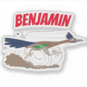 Cartoon-Illustration von Funny Roadrunner Aufkleber (Vorderseite)