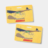 Cartoon-Illustration von Funny Roadrunner Ausweis (Front & Back)