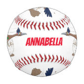 Cartoon-Illustration von Funny Roadrunner Baseball (Vorderseite)