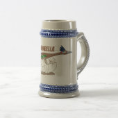 Cartoon-Illustration von Funny Roadrunner Bierglas (VorderseiteRechts)