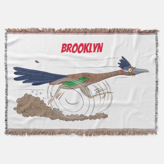 Cartoon-Illustration von Funny Roadrunner Decke (Vorderseite)