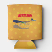 Cartoon-Illustration von Funny Roadrunner Dosenkühler (Rückseite)