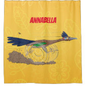 Cartoon-Illustration von Funny Roadrunner Duschvorhang (Vorderseite)