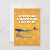 Cartoon-Illustration von Funny Roadrunner Einladung (Rückseite)