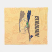 Cartoon-Illustration von Funny Roadrunner Fleecedecke (Vorderseite (Horizontal))