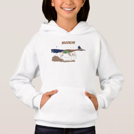 Cartoon-Illustration von Funny Roadrunner Hoodie (Vorderseite)