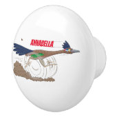 Cartoon-Illustration von Funny Roadrunner Keramikknauf (Rechts)