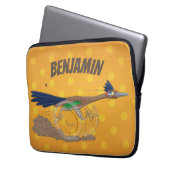 Cartoon-Illustration von Funny Roadrunner Laptopschutzhülle (Vorderseite Links)