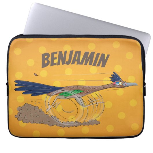 Cartoon-Illustration von Funny Roadrunner Laptopschutzhülle (Vorderseite)