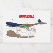 Cartoon-Illustration von Funny Roadrunner Lebensmitteletikett (Einzelnes Label)