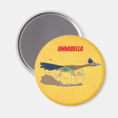 Cartoon-Illustration von Funny Roadrunner Magnet (Vorderseite/Rückseite)