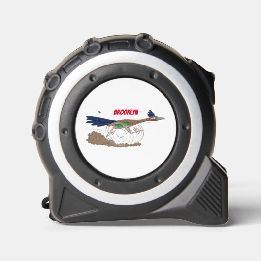 Cartoon-Illustration von Funny Roadrunner Maßband (Vorderseite)