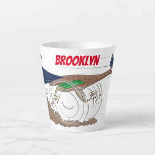 Cartoon-Illustration von Funny Roadrunner Milchtasse