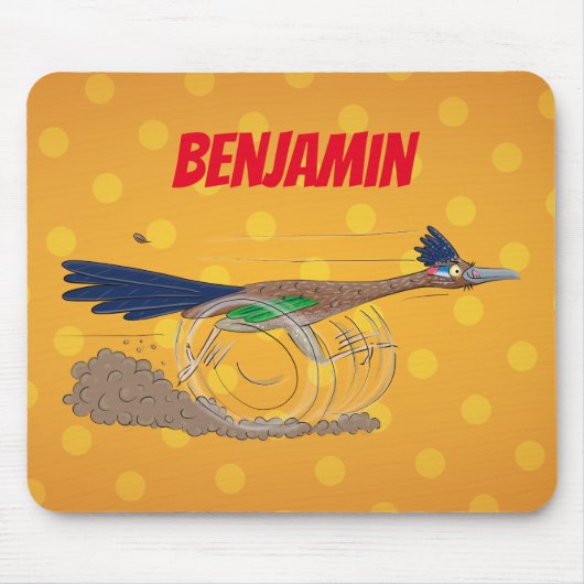 Cartoon-Illustration von Funny Roadrunner Mousepad (Vorne)