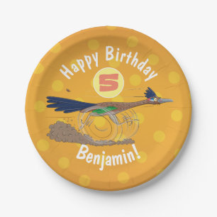 Cartoon-Illustration von Funny Roadrunner Pappteller