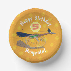 Cartoon-Illustration von Funny Roadrunner Pappteller