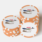Cartoon-Illustration von Funny Roadrunner Pokerchips (Stapel)