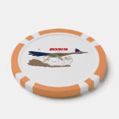 Cartoon-Illustration von Funny Roadrunner Pokerchips (Einzeln)