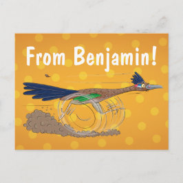 Cartoon-Illustration von Funny Roadrunner Postkarte
