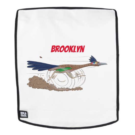 Cartoon-Illustration von Funny Roadrunner Rucksack (Abnehmbare Front)
