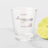 Cartoon-Illustration von Funny Roadrunner Schnapsglas (Rückseite)