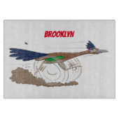 Cartoon-Illustration von Funny Roadrunner Schneidebrett (Vorderseite)