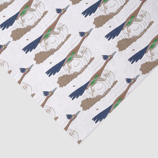 Cartoon-Illustration von Funny Roadrunner Seidenpapier (Ausschnitt)