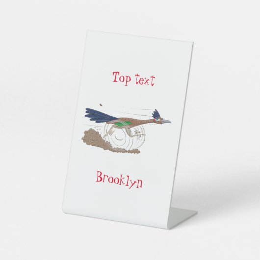 Cartoon-Illustration von Funny Roadrunner Sockelschild (Vorderseite)