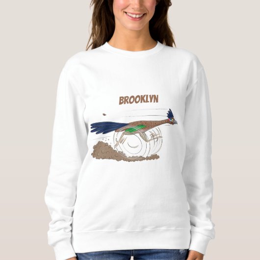 Cartoon-Illustration von Funny Roadrunner Sweatshirt (Vorderseite)