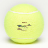 Cartoon-Illustration von Funny Roadrunner Tennisbälle (Rückseite)