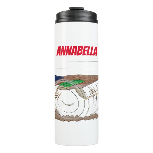 Cartoon-Illustration von Funny Roadrunner Thermosbecher (Vorderseite)