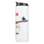 Cartoon-Illustration von Funny Roadrunner Thermosbecher (Nach rechts gedreht)
