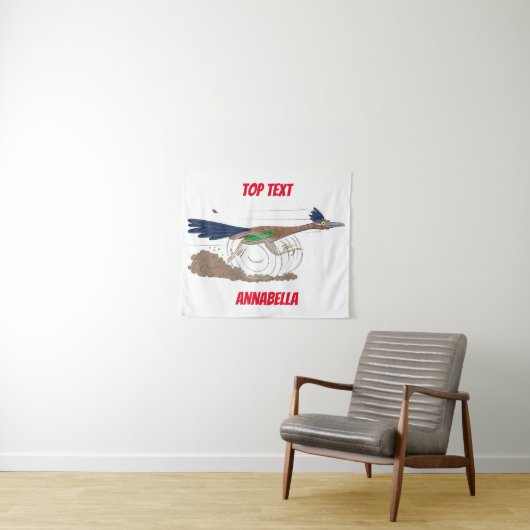 Cartoon-Illustration von Funny Roadrunner Wandteppich (Beispiel (Horizontal))