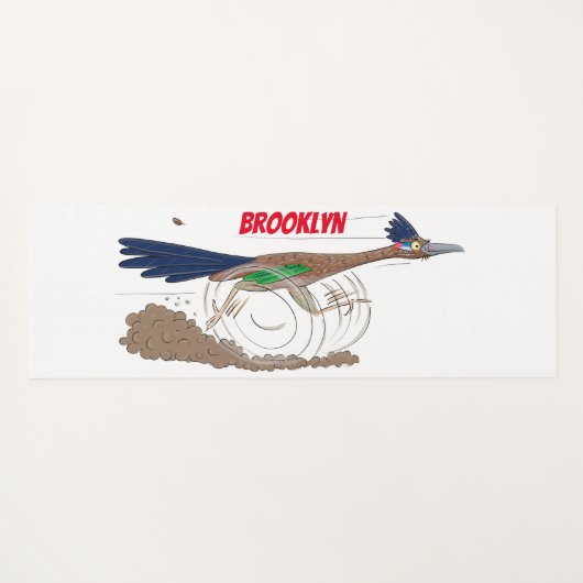 Cartoon-Illustration von Funny Roadrunner Yogamatte (Rückseite (Horizontal))