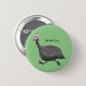 Cartoon-Illustration von guineischen Vögeln Button (Vorne & Hinten)