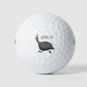 Cartoon-Illustration von guineischen Vögeln Golfball (Vorderseite)