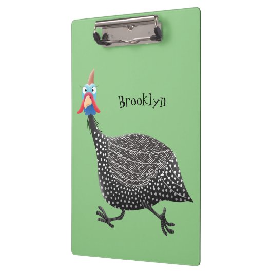 Cartoon-Illustration von guineischen Vögeln Klemmbrett (Links)