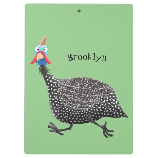 Cartoon-Illustration von guineischen Vögeln Klemmbrett (Rückseite)