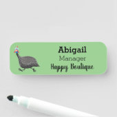 Cartoon-Illustration von guineischen Vögeln Namensschild (Beispiel)