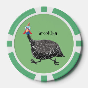 Cartoon-Illustration von guineischen Vögeln Pokerchips