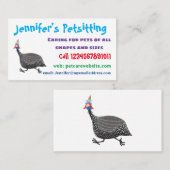 Cartoon-Illustration von guineischen Vögeln Visitenkarte (Vorne/Hinten)